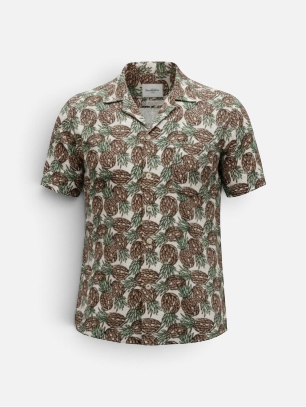 Goodfellow Men's Pineapple Print Camp Collar Shirt Small Tropical Vacation